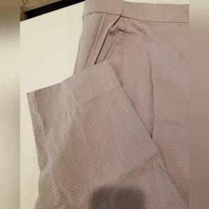 Gray with white mini polka dot ankle length pants. Size 22W.